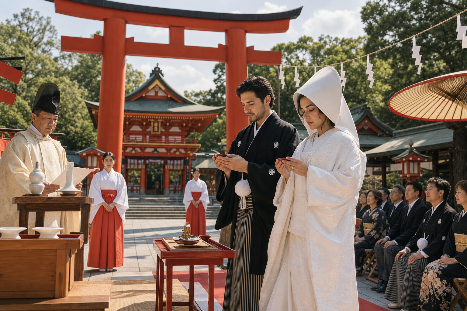 Ceremonia en exterior de santuario